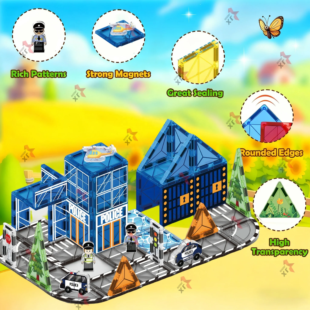 Police Station Magnetic Tiles