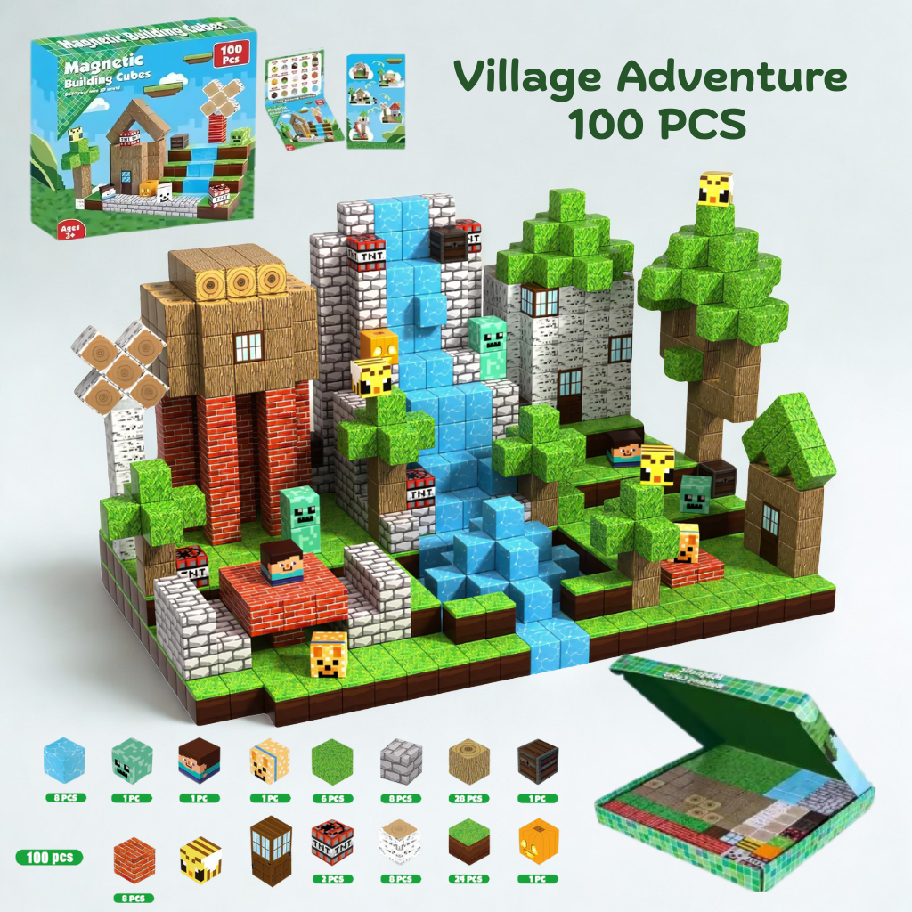 Magnetic Craft™ Village Adventure 100 PCS