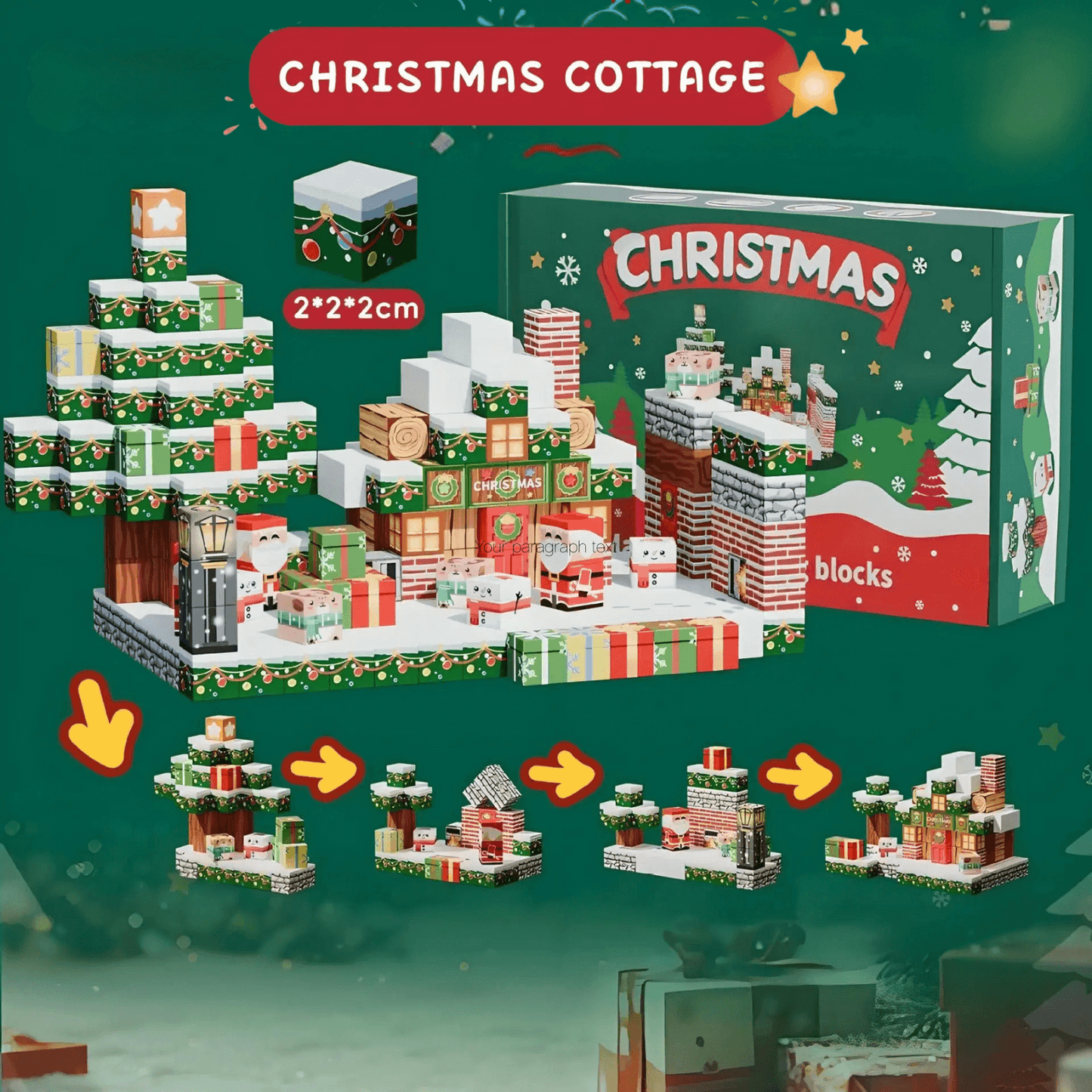 Magnetic Craft™ Christmas Cottage 300 PCS