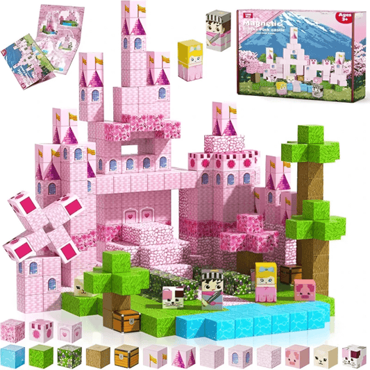 Magnetic Craft™ Pink Castle 100 PCS