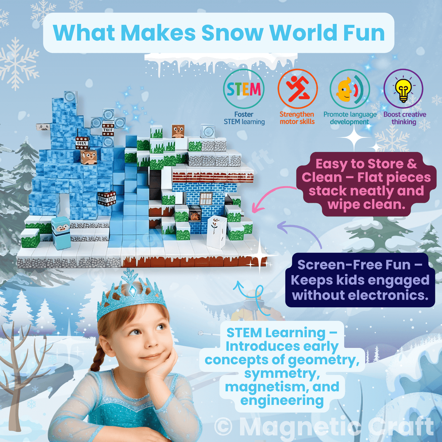 Magnetic Craft™ Snow World 100 PCS