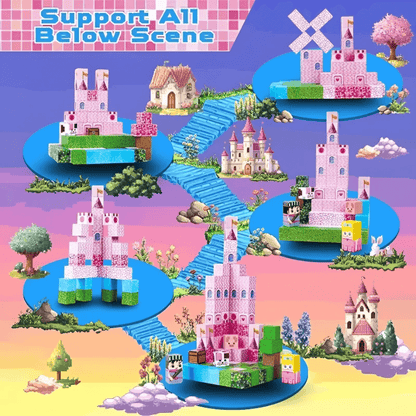 Magnetic Craft™ Pink Castle 100 PCS