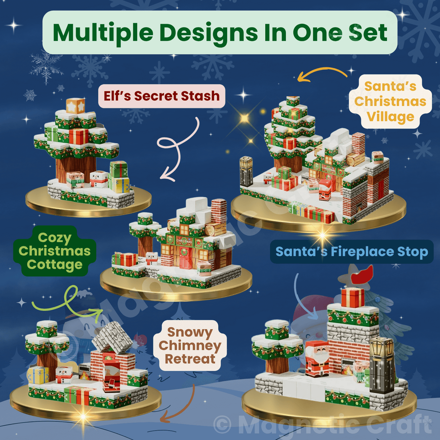 Magnetic Craft™ Christmas Cottage 300 PCS