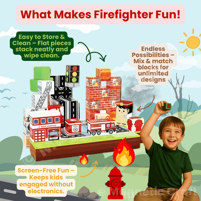 Magnetic Craft™ Fire Station World 100 PCS