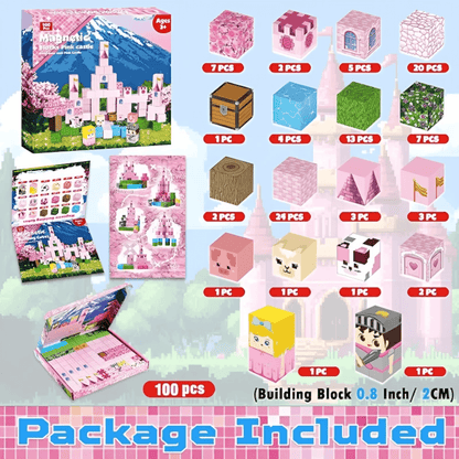 Magnetic Craft™ Pink Castle 100 PCS
