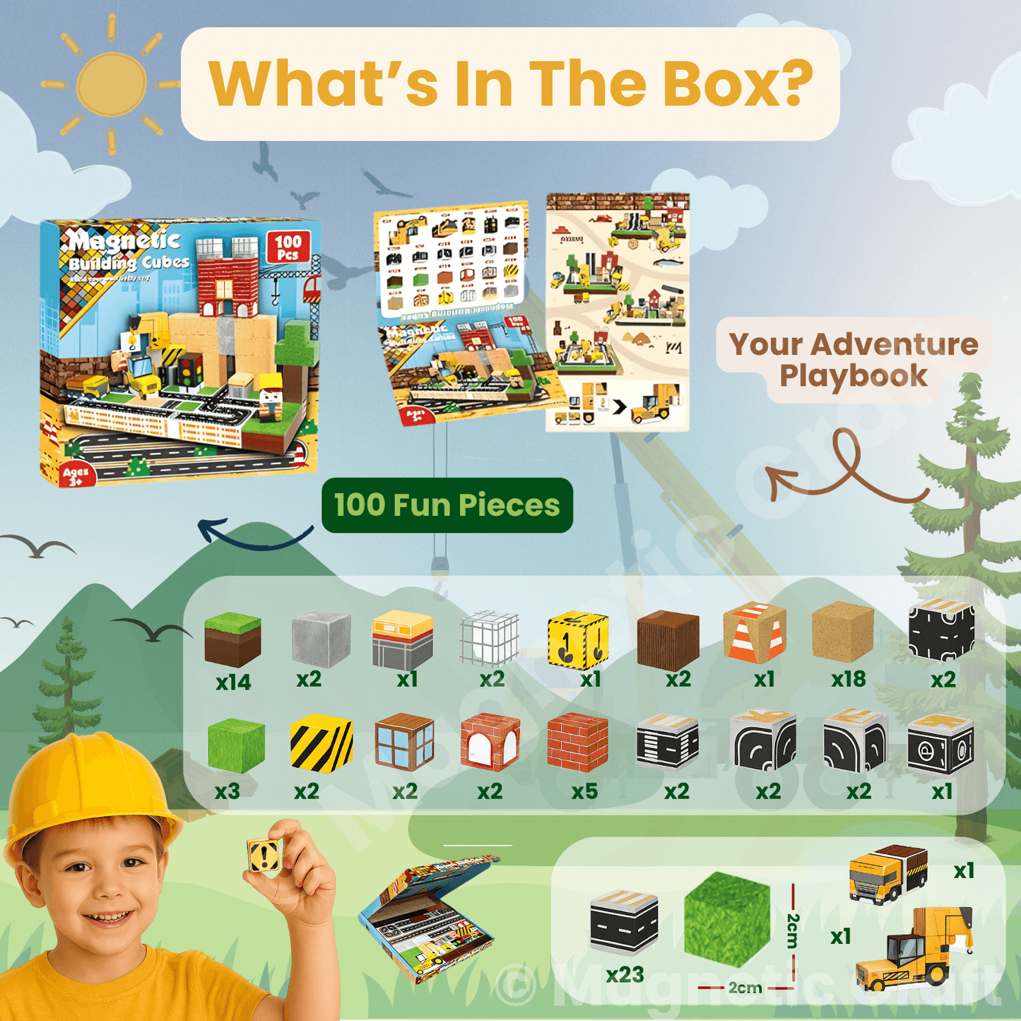 Magnetic Craft™ Construction World 100 PCS