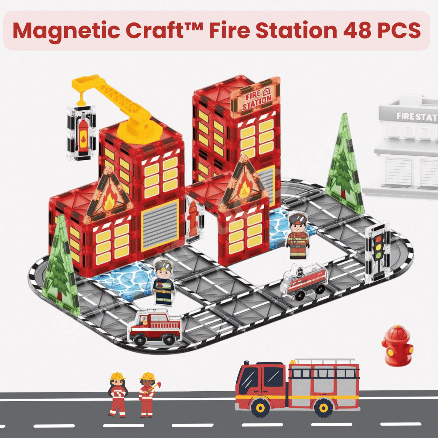 Fire Station Magnetic Tiles
