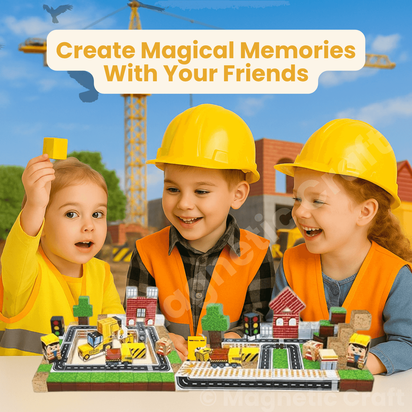 Magnetic Craft™ Construction World 100 PCS