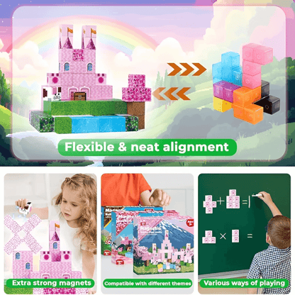 Magnetic Craft™ Pink Castle 100 PCS
