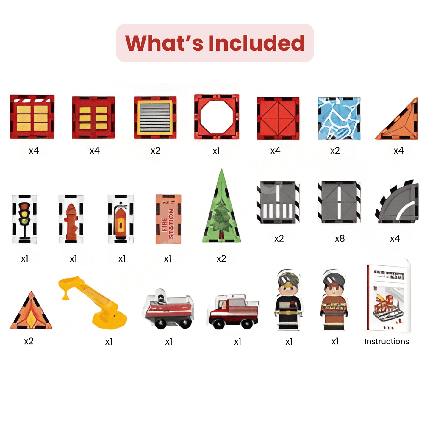 The Braves & Builders Bundle Magnetic Tiles