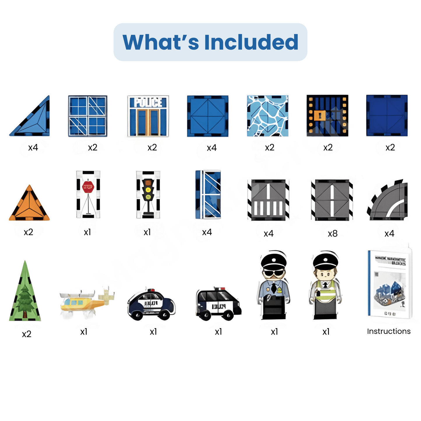 Police Station Magnetic Tiles