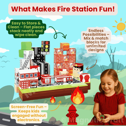 Magnetic Craft™ Fire Station World 100 PCS