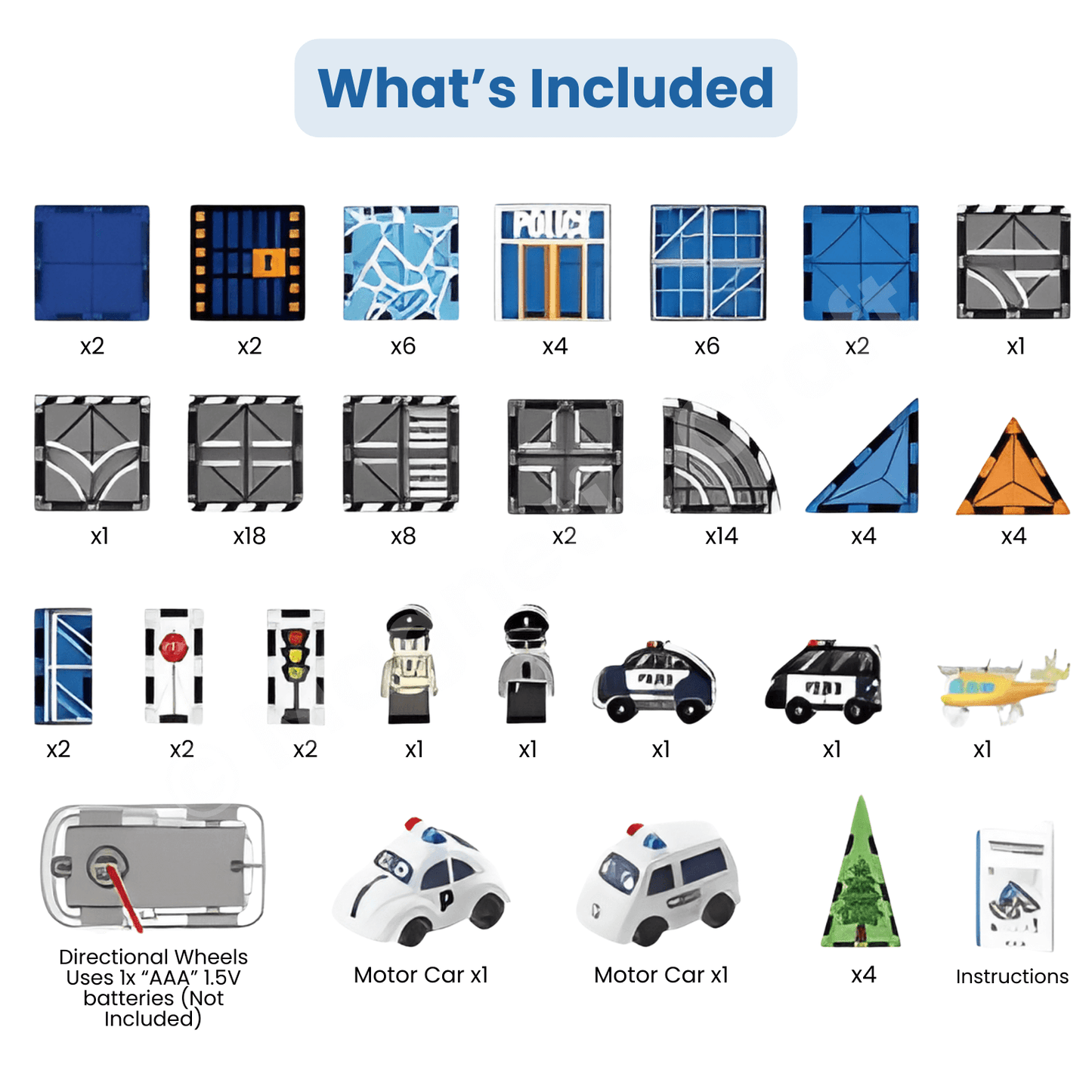 Police Station Magnetic Tiles