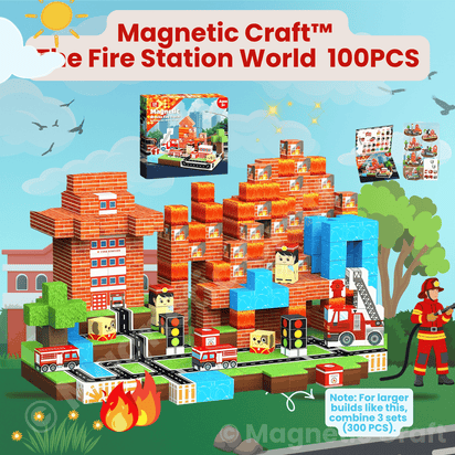 Magnetic Craft™ Fire Station World 100 PCS