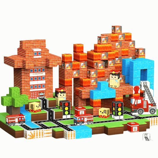 Magnetic Craft™ Fire Station World 100 PCS