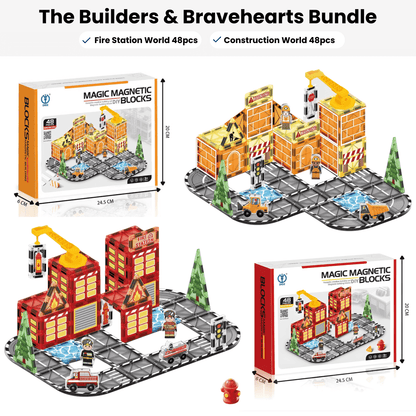 The Braves & Builders Bundle Magnetic Tiles