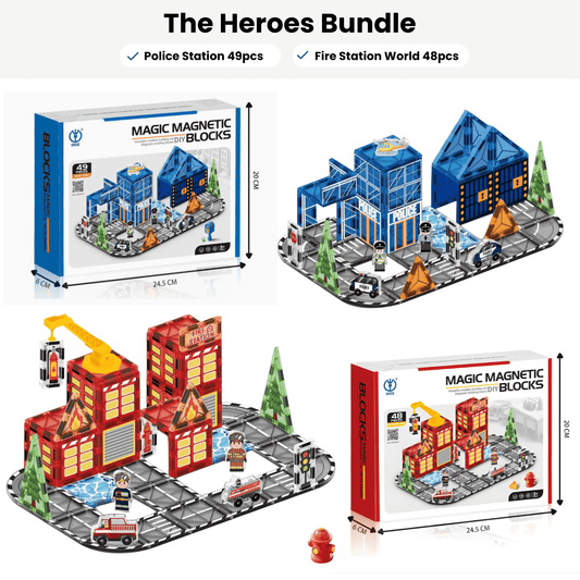 The Heroes Bundle Magnetic Tiles