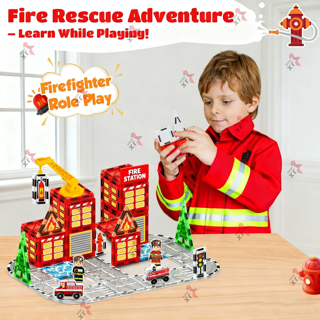 The Braves & Builders Bundle Magnetic Tiles