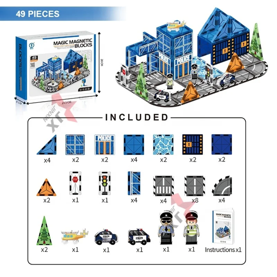 Police Station Magnetic Tiles