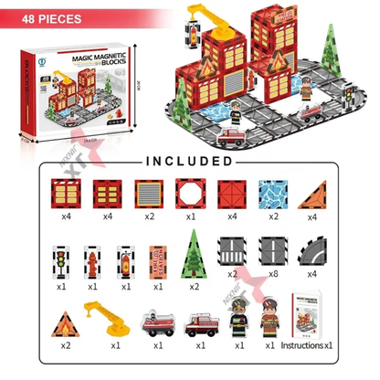 Fire Station Magnetic Tiles